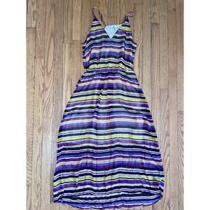Joie "Jesbelle" Striped Silk Chiffon Midi Dress Size M